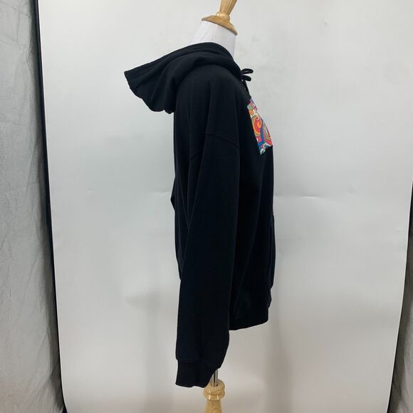 Marvel Hoodie Womens L Large Black Patch Logo Pullover Fleece Sweatshirt New - Picture 5 of 15